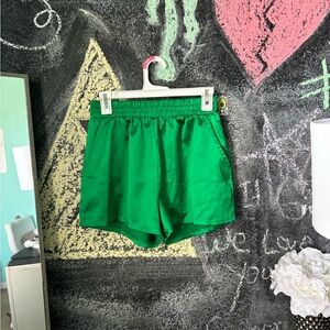 SHEIN Green Athletic Shorts Lightweight Elastic Waist
